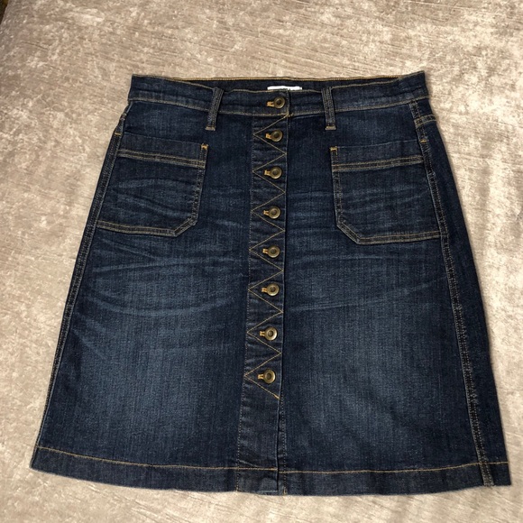 Orvis size 10 button down denim skirt blue A line - Picture 4 of 13
